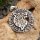 Wolfskopf Schmuckanhänger im Runenkreis aus 925 Sterling Silber