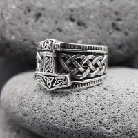 Wikinger Ring mit Thorshammer &quot;ERLING&quot; aus 925 Sterling Silber