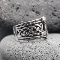 Wikinger Ring mit Thorshammer "ERLING" aus 925 Sterling Silber