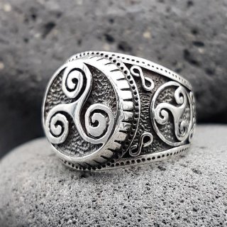 Wikinger Triskelen Ring &quot;BRYNJAR&quot; aus 925 Sterling Silber