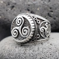 Wikinger Triskelen Ring &quot;BRYNJAR&quot; aus 925 Sterling Silber 70 (22,3) / 12,9 US