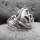 Pentagramm Ring verziert mit Ziegenköpfe aus 925 Sterling Silber