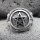 Pentagramm Ring verziert mit Ziegenköpfe aus 925 Sterling Silber 59 (18,8) / 8,7 US