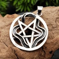 Amulett "Pentagramm" aus 925er Silber mit Halsband Anhänger Gothic Schmuck