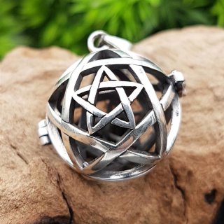 Pentagramm Schmuck Anhänger "MURIEL" zum öffnen aus 925 sterling Silber