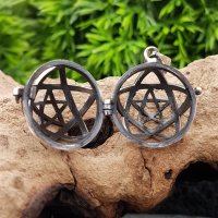 Pentagramm Schmuck Anhänger "MURIEL" zum öffnen aus 925 sterling Silber