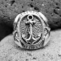 Anker Ring mit nordischen Runen aus 925 Sterling Silber 60 (19,1) / 9,1 US