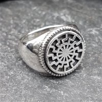 Schwarze Sonne Ring aus 925 Sterling Silber 62 (19,7) / 9,9 US