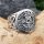 Pentagramm Ring verziert mit Runen und keltische Knoten aus 925 Sterling Silber
