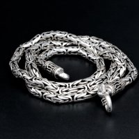 Wikinger Halskette "RAGNAR" 55 cm - Vintage Halsschmuck - Handgearbeitet aus 925 Sterling Silber - 148 Gramm