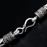 Wikinger Halskette "RAGNAR" 55 cm - Vintage Halsschmuck - Handgearbeitet aus 925 Sterling Silber - 148 Gramm