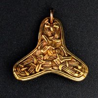 Keltische Brosche - Fibelketten Haltung aus Bronze