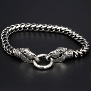 Viking bracelet "Audhumbla" with clip ring made of stainless steel