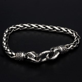 Viking bracelet &quot;Garmr&quot; with clip ring made of stainless steel