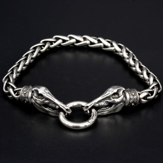 Viking bracelet "Hildiswini" with clip ring made of stainless steel