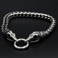 Viking bracelet &quot;Huginn&quot; with clip ring made of...
