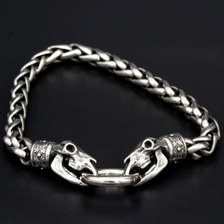 Viking bracelet &quot;Tanngrisnir&quot; with clip ring made of stainless steel