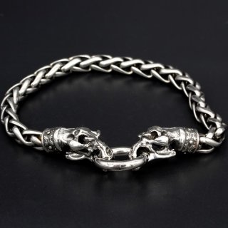Viking bracelet &quot;Fenrir&quot; with clip ring made of stainless steel