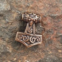 Viking Thors hammer beard pearl "AKE" made of bronze