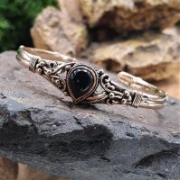 Elven bracelet "ARWEN" made of bronze with a black onyx stone