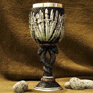 Medieval Sword Dragon Wine Goblet - 17,5cm
