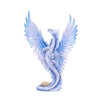 Erwachsener Silber Drache Figur - 31,5 cm