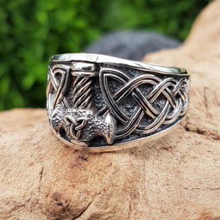 Thors Hammer Ring &quot;SLEGGE&quot; aus 925 Sterling Silber 68 (21,6) / 12,2 US