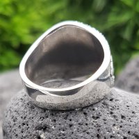 &quot;Helm of Awe&quot; Ring verziert mit keltische Knoten aus 925 Sterling Silber 68 (21,6) / 12,2 US