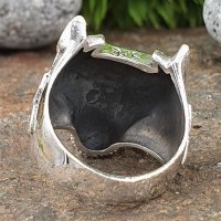 Wolf Ring verziert mit keltische Knoten aus 925 Sterling Silber