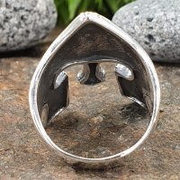 Krieger Helm Ring verziert mit Flammen aus 925 Sterling Silber 75 (24,0) / 15,0 US