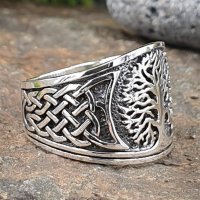 Baum des Lebens Ring verziert mit keltischen Knoten aus 925 Sterling Silber 62 (19,7) / 9,9 US