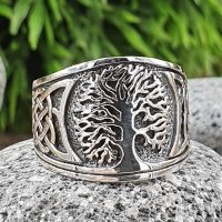 Baum des Lebens Ring verziert mit keltischen Knoten aus 925 Sterling Silber 67 (21,3) / 11,8 US