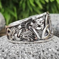 Keltischer Knoten Ring verziert mit der Midgardschlange aus 925 Sterling Silber 66 (21,0) / 11,4 US