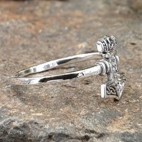 Thors Hammer Ring aus 925 Sterling Silber 50 (15,9) / 5,3 US