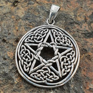 Pentagramm Anhänger mit Keltischen Knoten "BEDRAN" aus 925 Sterling Silber