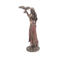 Morrigan and Crow Figurine Bronze Ornament - 28 cm