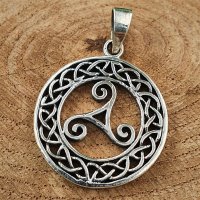 Triskele umrandet mit Keltischen Knoten "ZALE" aus 925 Sterling Silber