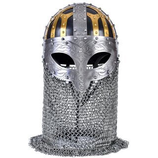 Wikinger Brillenhelm, Spangenhelm mit Brünne