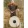 Wikinger-Rundschild „GUNNAR“ aus Holz – unbemalter Rohling mit Segeltuch, Rohhautrand und Eisenbuckel