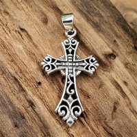 Mittelalterliches Kreuz Anh&auml;nger aus 925 Sterling Silber