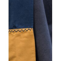 Viking Apron Dress Hilja with Embroidery, Blue/Mustard