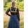 Viking Apron Dress Hilja with Embroidery, Blue/Mustard