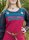 Wikinger Trägerkleid / Schürzenkleid Hilja mit Stickerei, rot  S