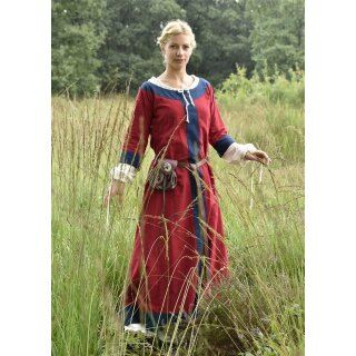 Early Medieval Dress Gudrun, Red/Blue