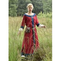 Early Medieval Dress Gudrun, Red/Blue