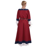 Early Medieval Dress Gudrun, Red/Blue