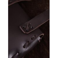 Medieval Leather Belt Pouch, Dark Brown