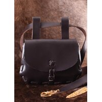 Medieval Leather Belt Pouch, Dark Brown
