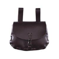 Medieval Leather Belt Pouch, Dark Brown