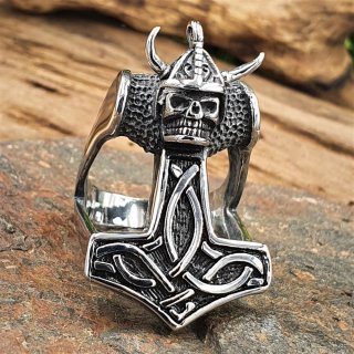 Thors Hammer Ring "JARL" aus Edelstahl